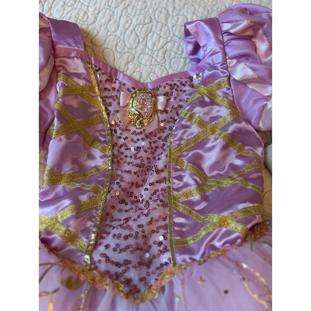 Disney Store Rapunzel Tangled Princess Costume Dress Purple Gold Girls 9/10 - Picture 3 of 7